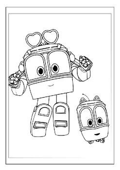 Robot trains heroes printable coloring pages collection for young artists