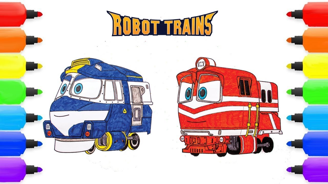 Robot train coloring pages robot train kay alf robot train coloring book for kids children