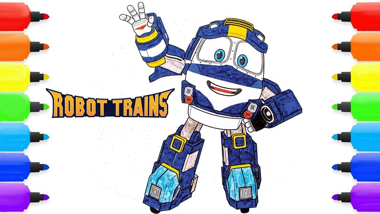 Coloring robot train kay robot train coloring pages for kids children