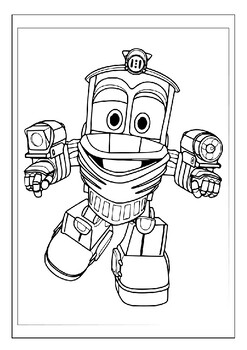 Robot trains heroes printable coloring pages collection for young artists