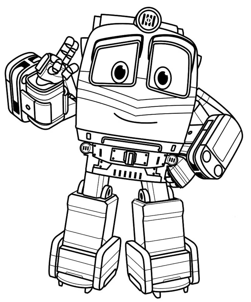 Robot trains coloring page â having fun with children