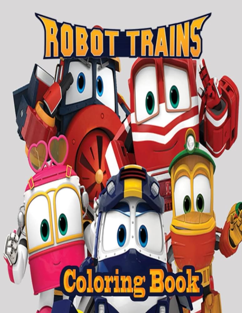 Robot trains coloring book fedy felix books