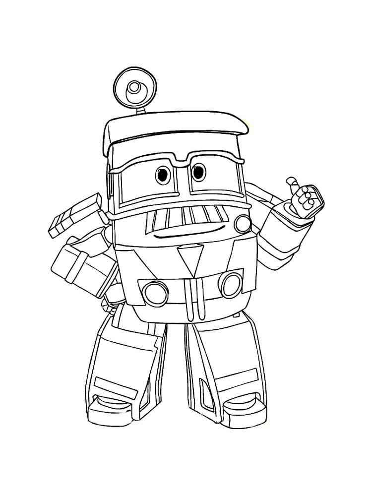 Robot trains coloring pages