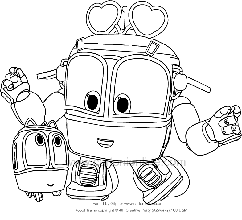 Sally from robot trains coloring page