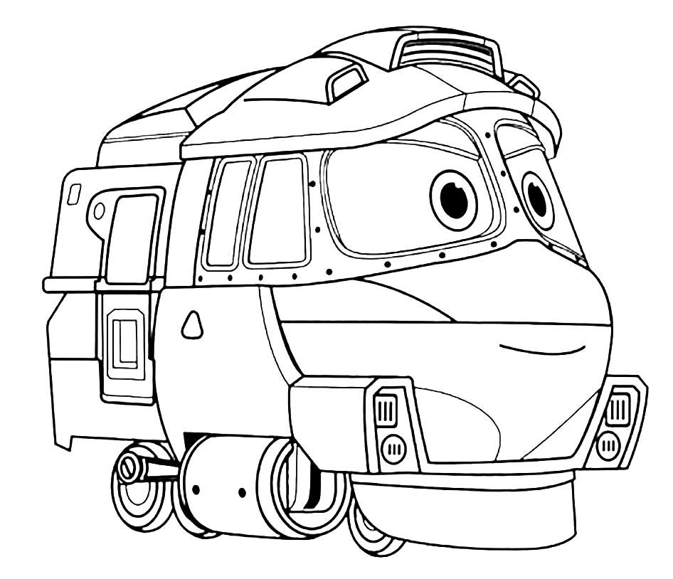 Robot trains coloring page â having fun with children