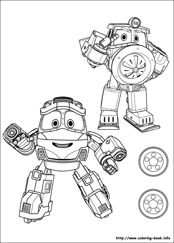 Robot trains coloring picture