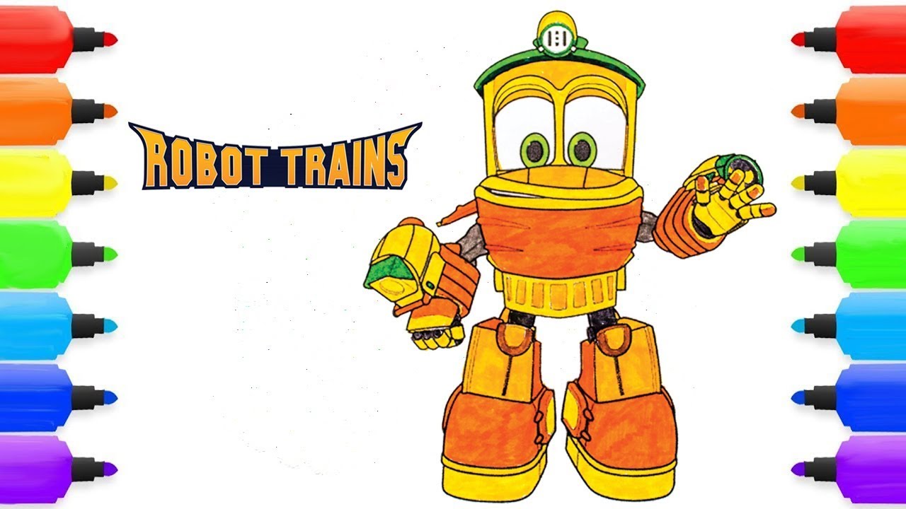 Robot train coloring pages robot train duck robot train coloring book for kids children