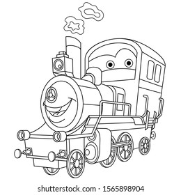 Coloring page coloring picture cartoon steam stock vector royalty free