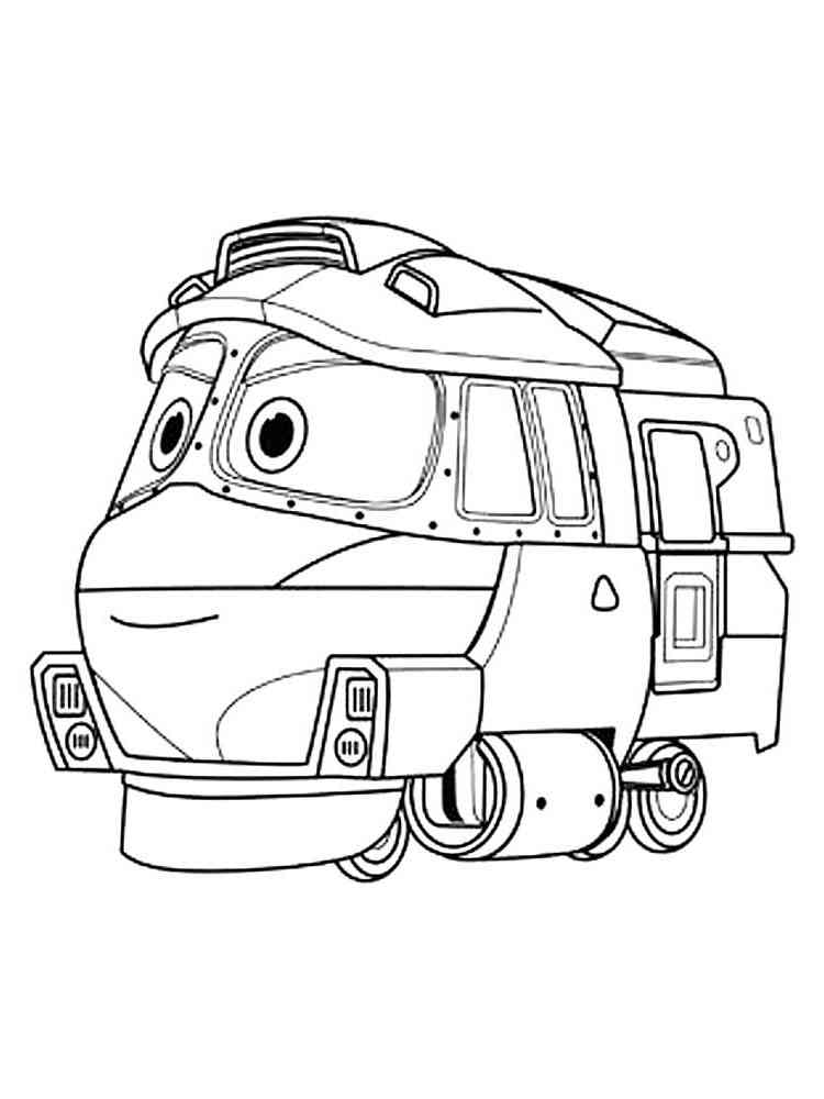 Robot trains coloring pages