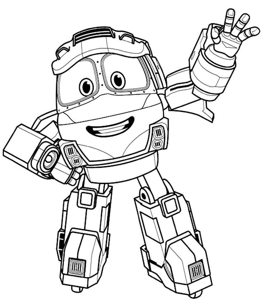 Robot trains coloring page â having fun with children