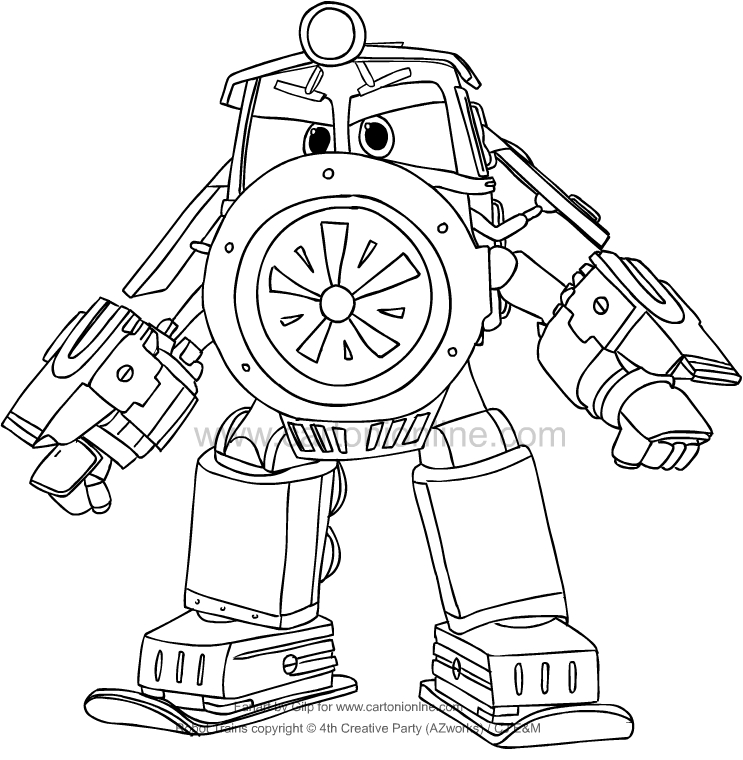 Victor from robot trains coloring page