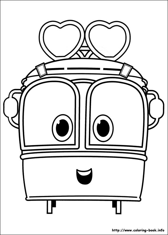 Robot trains coloring picture