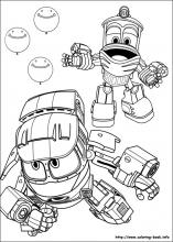 Robot trains coloring pages on coloring