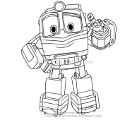 Robot trains coloring pages