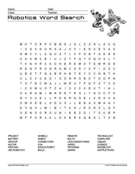 Robotics word search