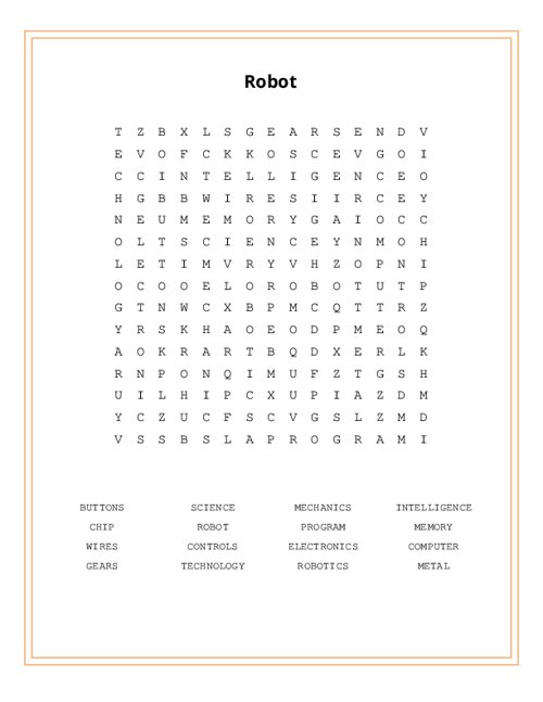 Robot word search