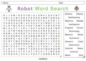 Printable robot word search