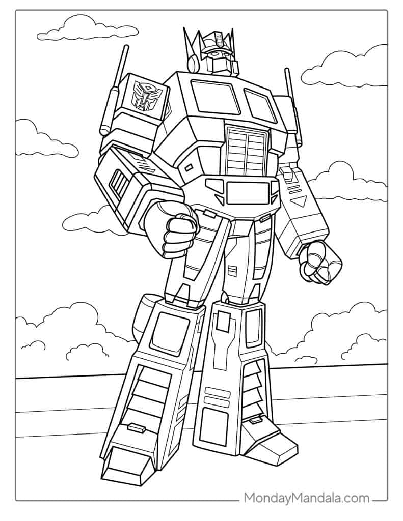 Transformers coloring pages free pdf printables