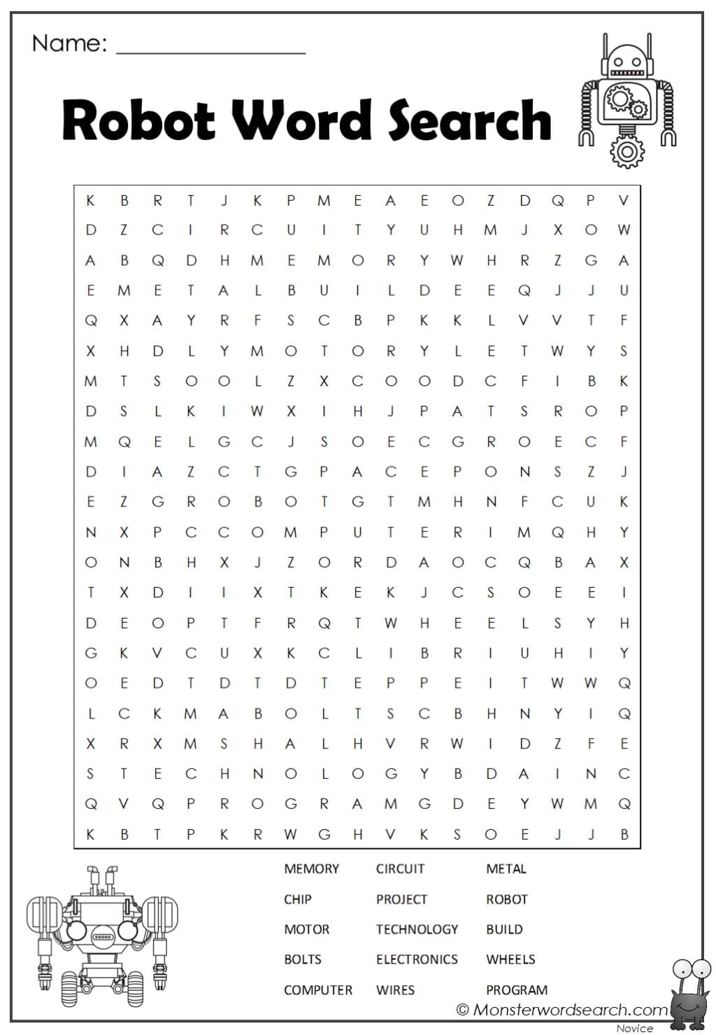 Robot word search