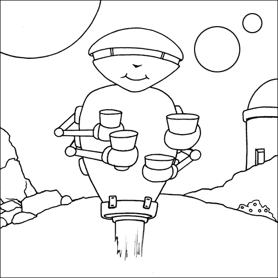Waiter robot my free colouring pages