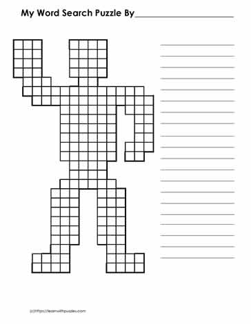 Word search template robot learn with puzzles