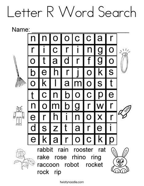 Letter r word search coloring page r words letter r lettering