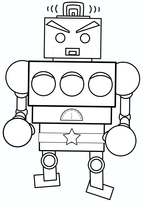 Robot coloring pages free printable nurie