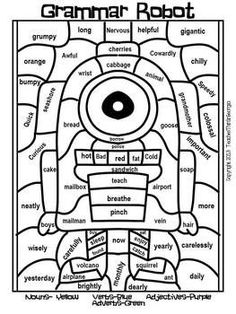 Free coloring pages reading and language arts style â