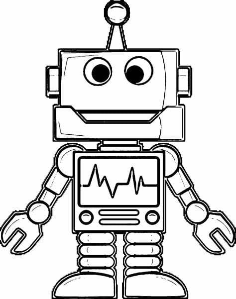 Basic drawing robot coloring page