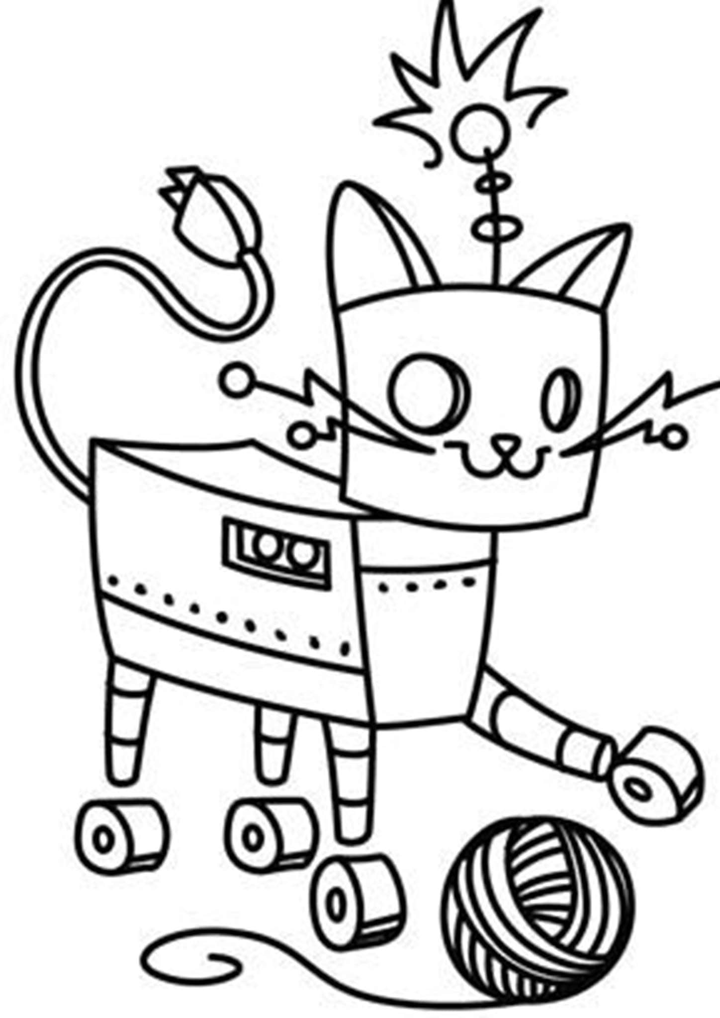 Free easy to print robot coloring pages