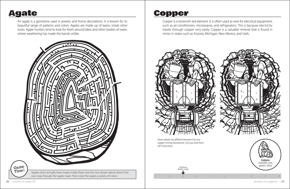 Rocks minerals activity book