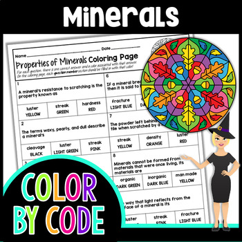 Properties of minerals color by number science color by number