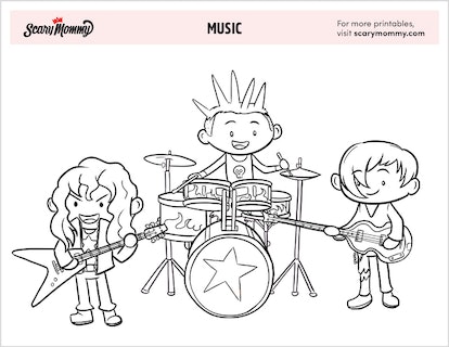 Music coloring pages that really rock