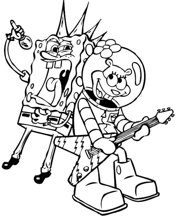 Rock band coloring sheet for kids