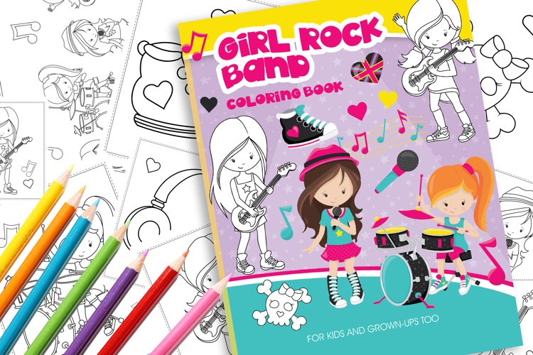 Girl rock band coloring book coloring pages colourin