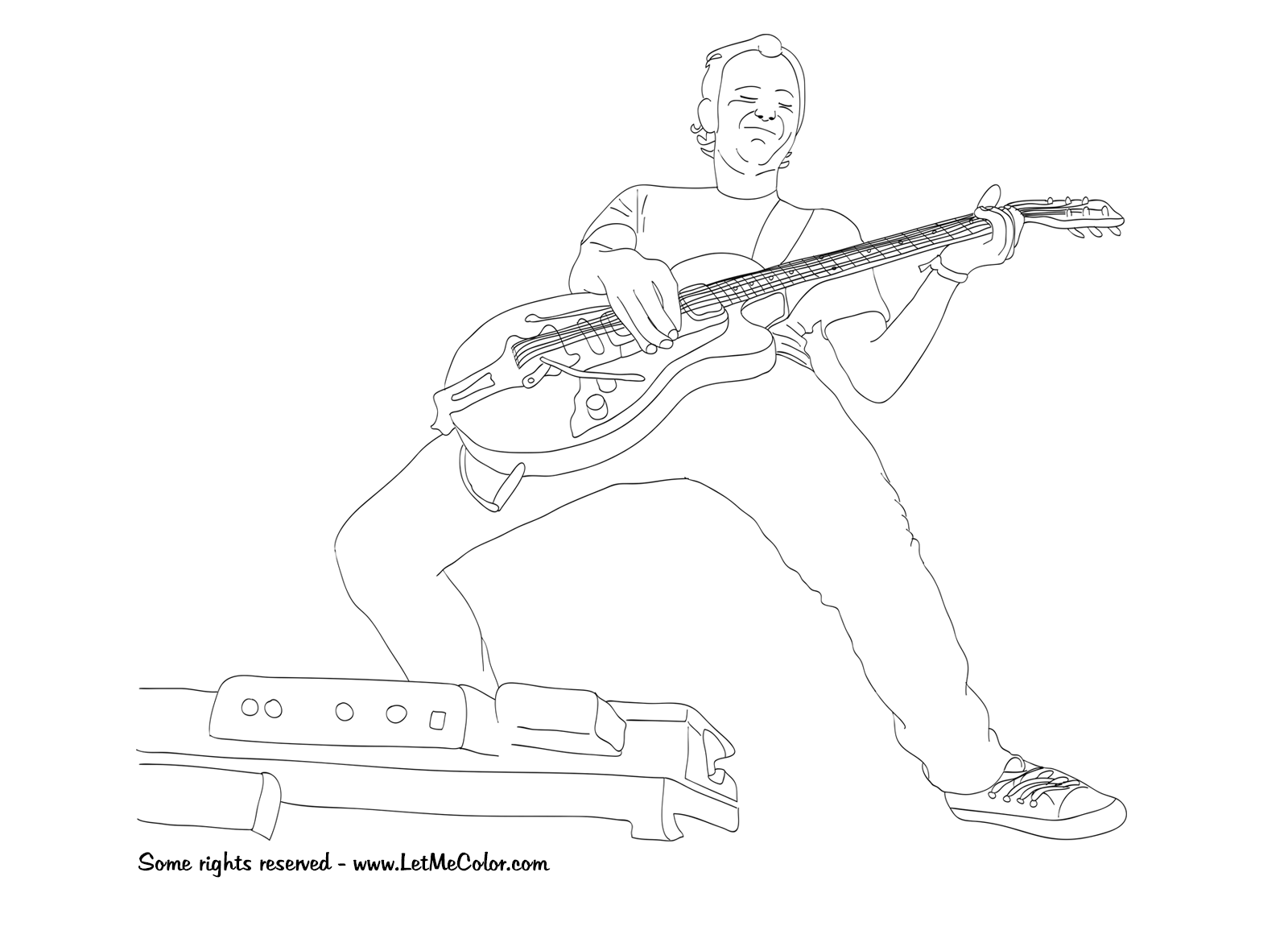 Music coloring page rock guitar