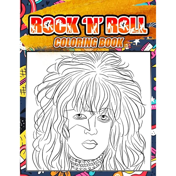 Rock n roll coloring book favorite rock stars coloring pages for grown ups stress relieving gift idea for music fans ahmed arin books