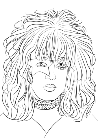 Paul stanley from kiss rock band coloring page free printable coloring pages
