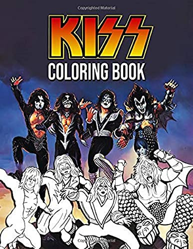 Kiss coloring book kiss band members coloring pages for adults by donna parker