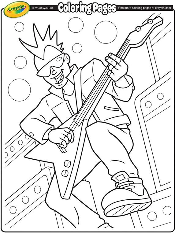 Lead guitarist coloring page