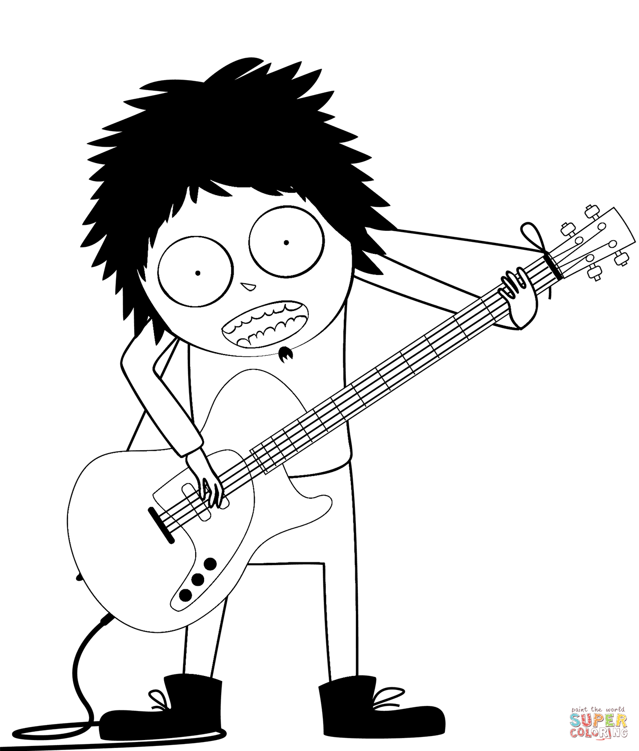 Rock guitarist coloring page free printable coloring pages