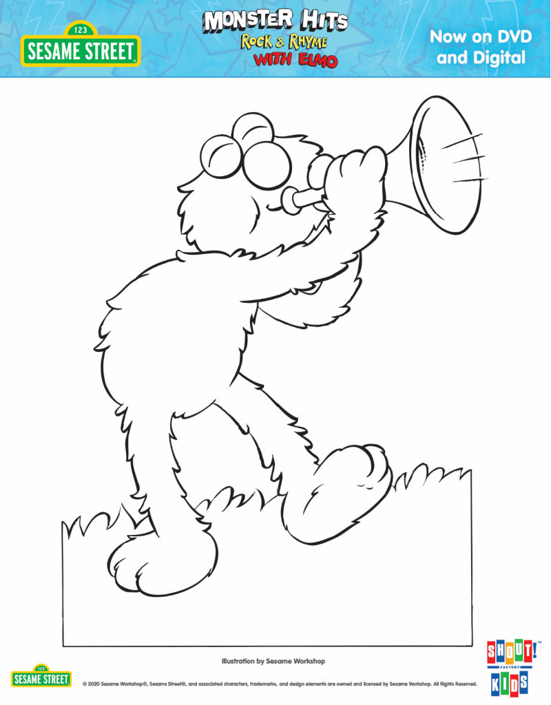 Rock and rhyme elmo coloring page