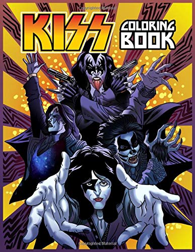 Kiss coloring book hard rock and heavy metal rock band coloring pages for adult fan by nikki harrison