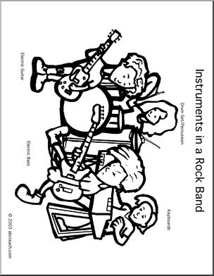 Coloring page rock band