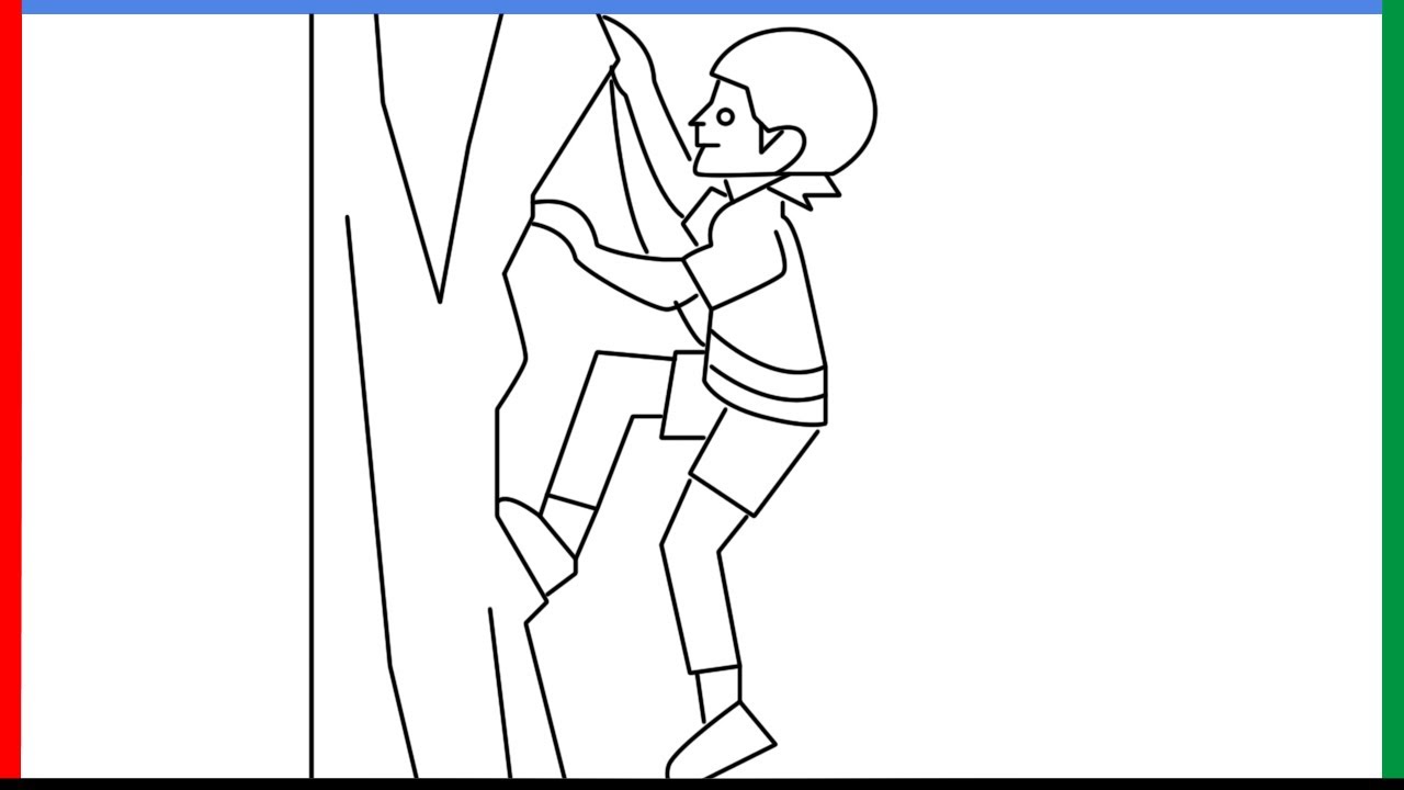 How to draw person climbing emoji step by step for beginners