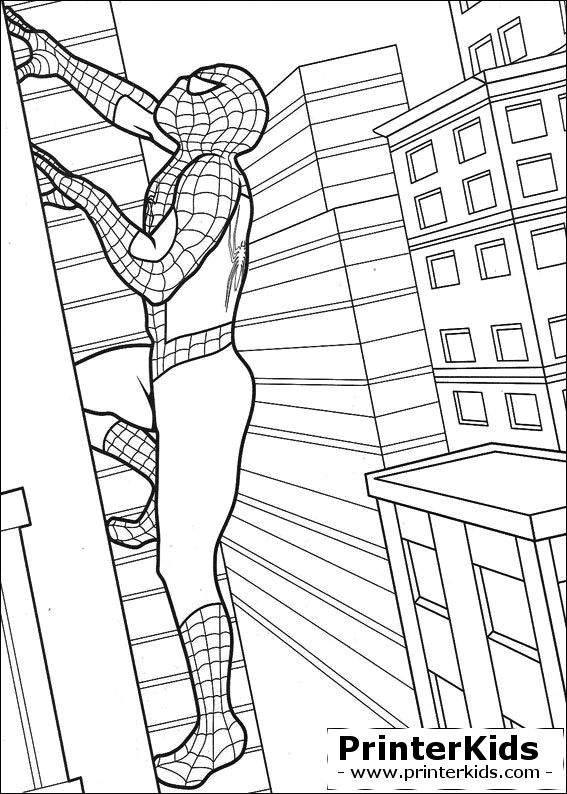 Spiderman climbing a building printable coloring page mãlarbãcker spindelmannen spiderman