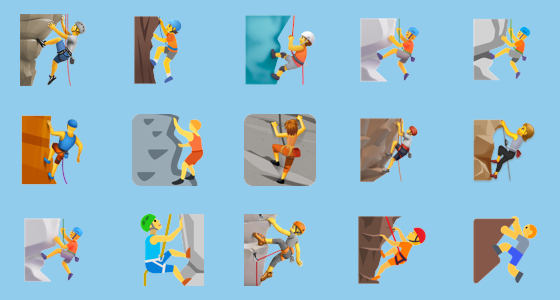 Ð person climbing emoji