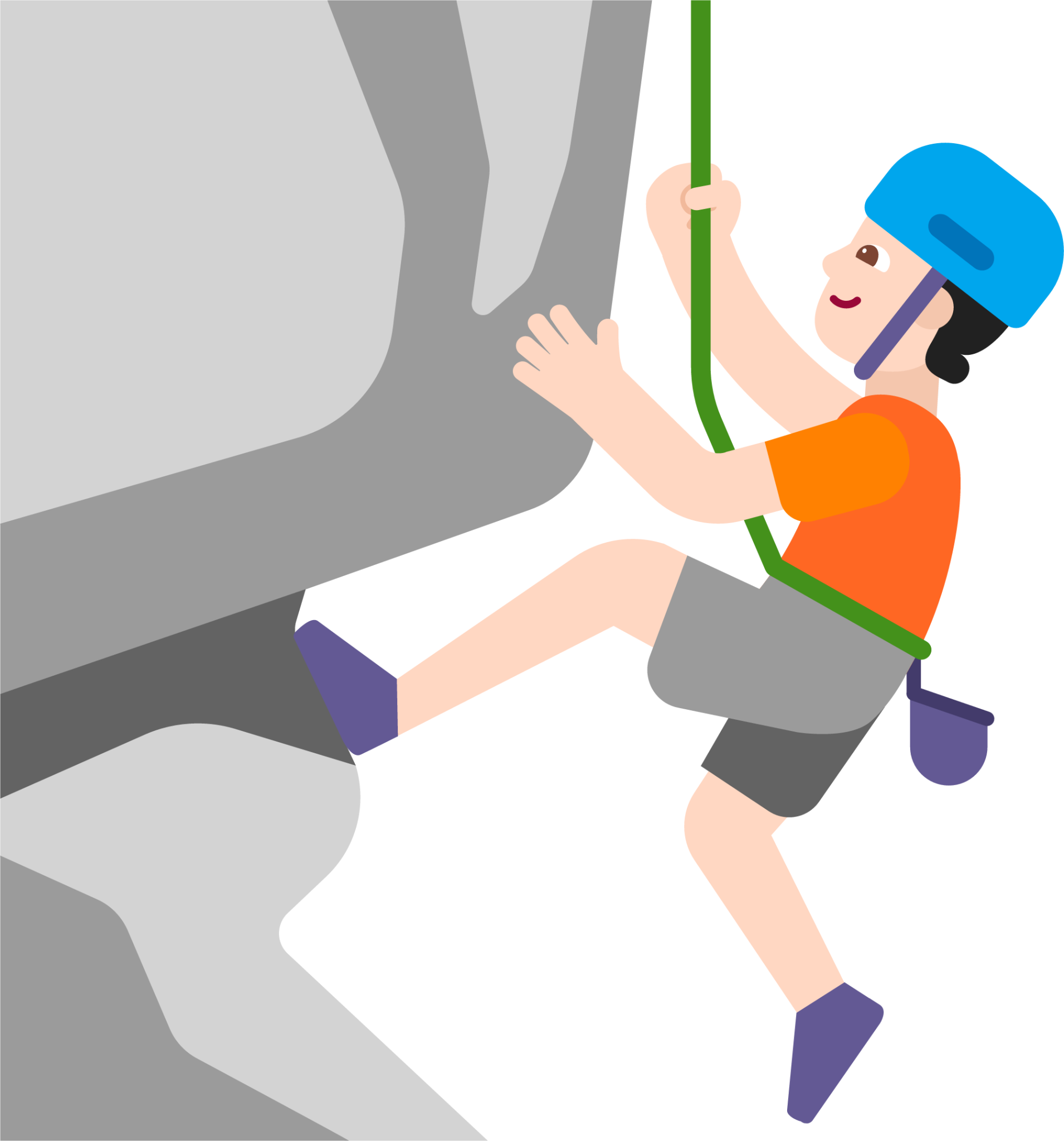 Person climbing light emoji