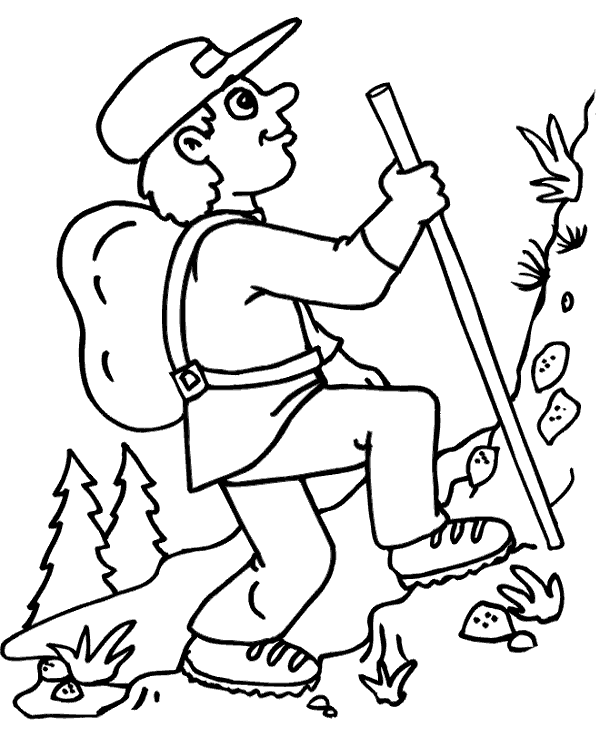 Rock climbing coloring pages