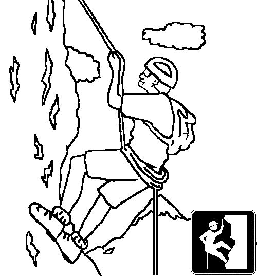 Rock climbing coloring page printable coloring pages rock climbing sports coloring pages